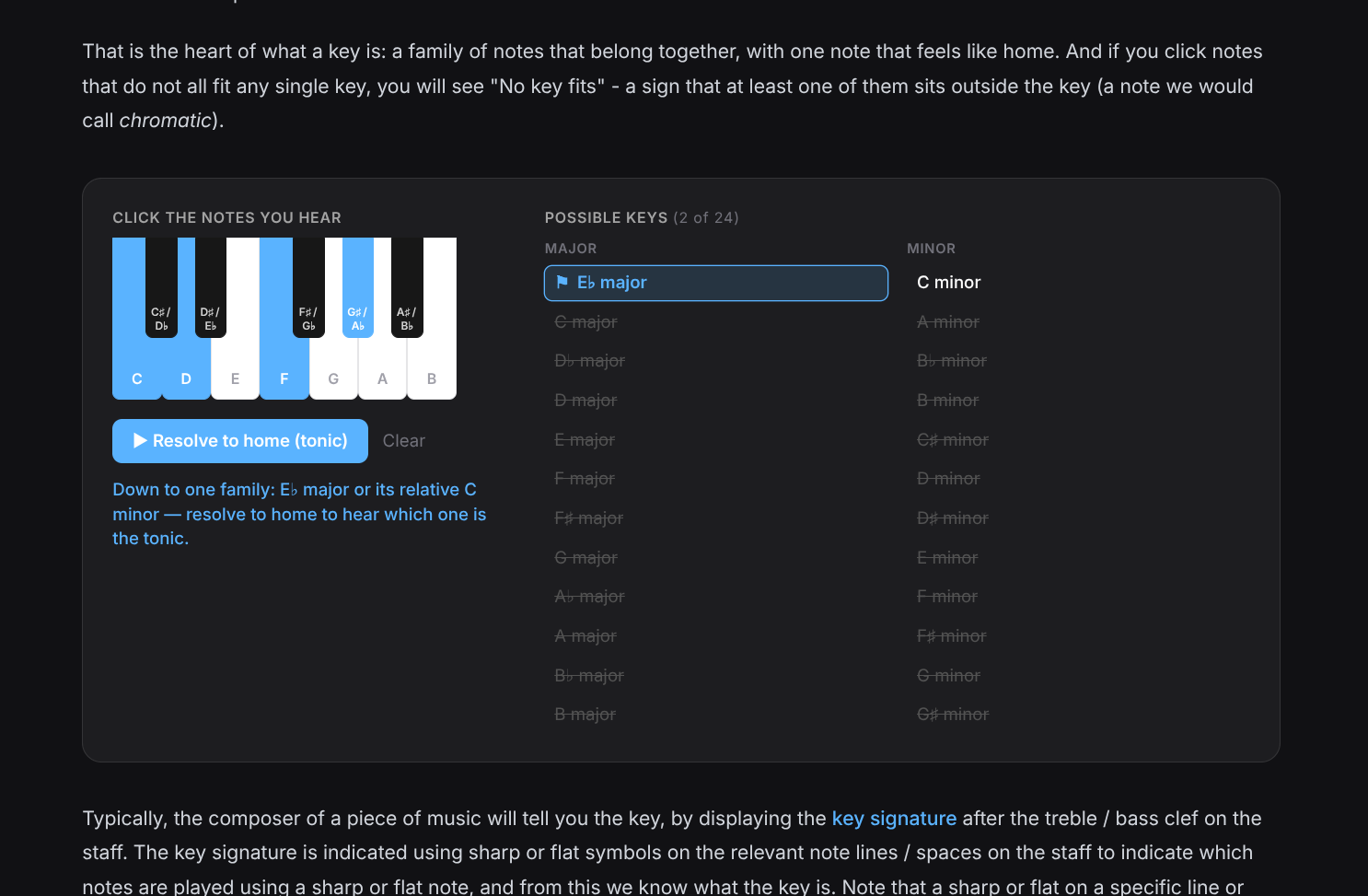 AS Music Theory Key Finder Widget